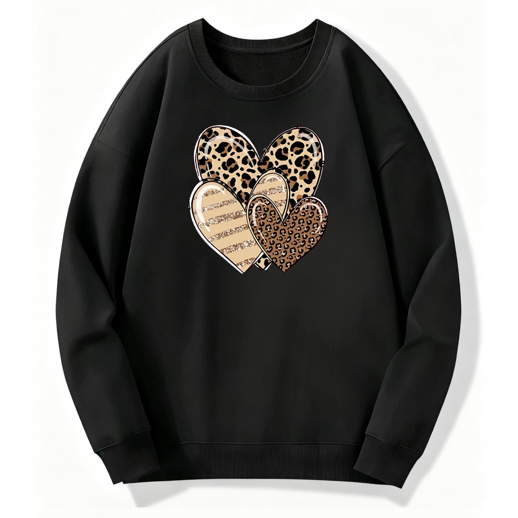 Leopard Heart Graphic Classic Hoodie