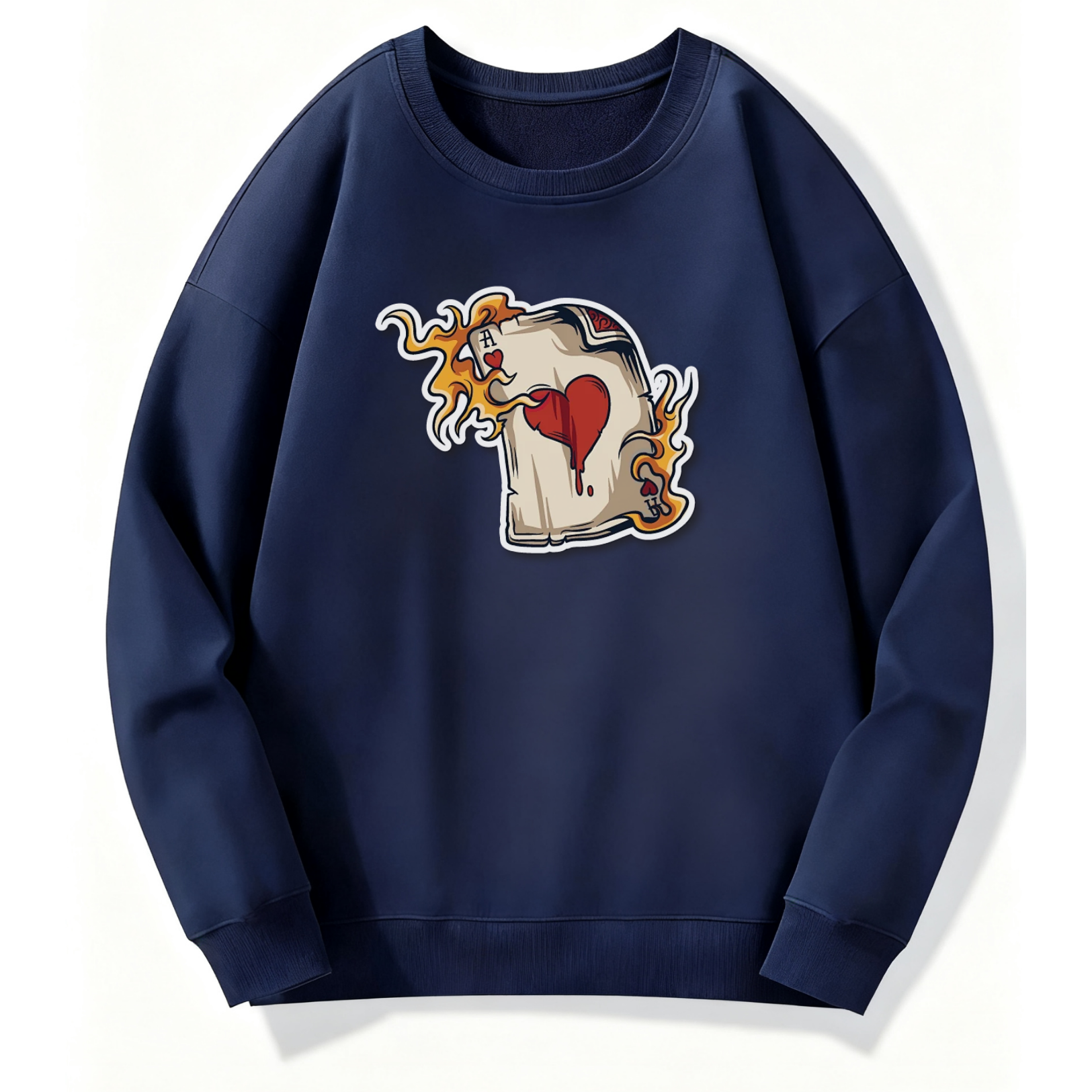 Flaming Ace Of Hearts Classic Hoodie