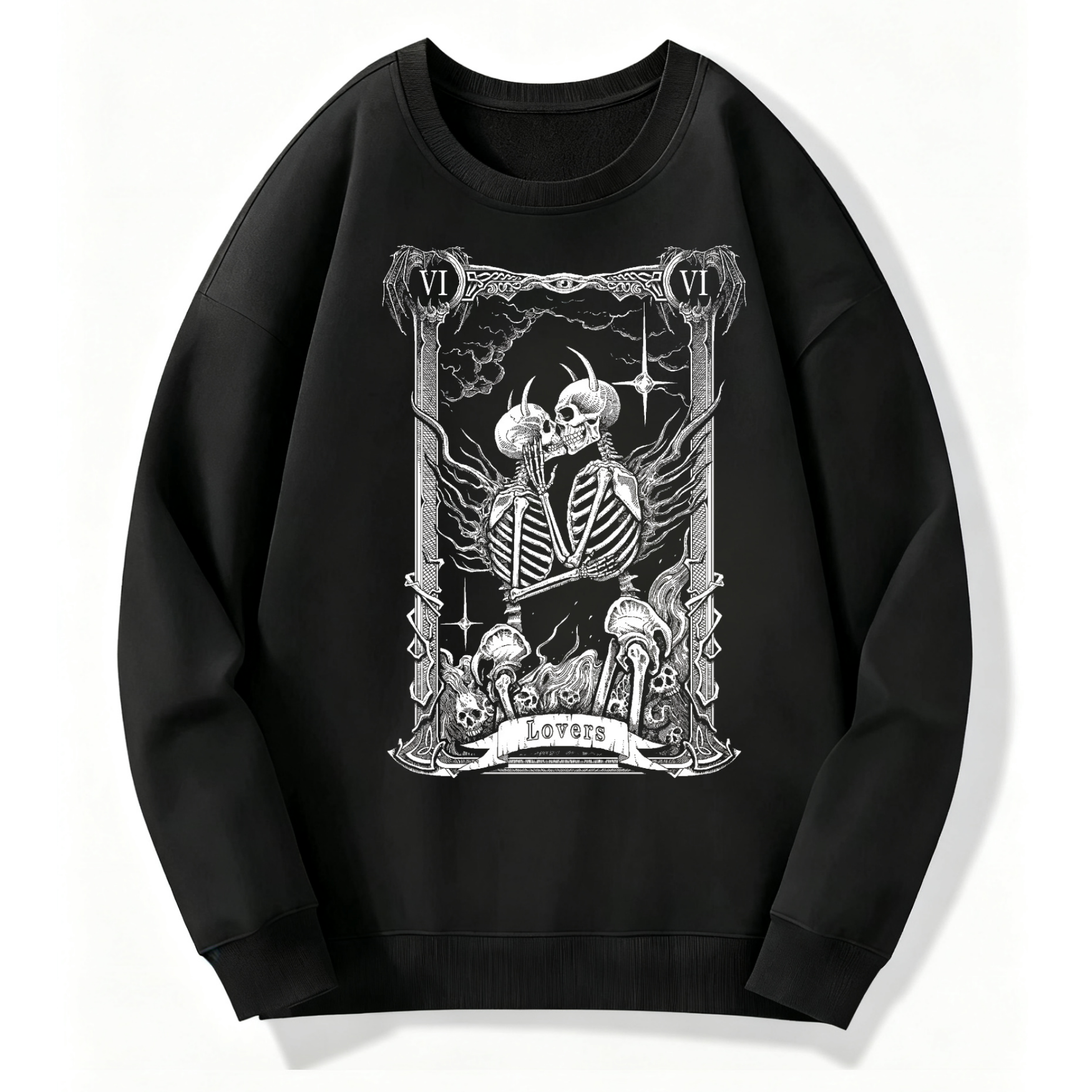 Lovers Tarot Gothic Classic Hoodie - Image 4